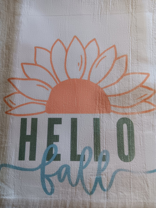 Hello Fall Tea Towel